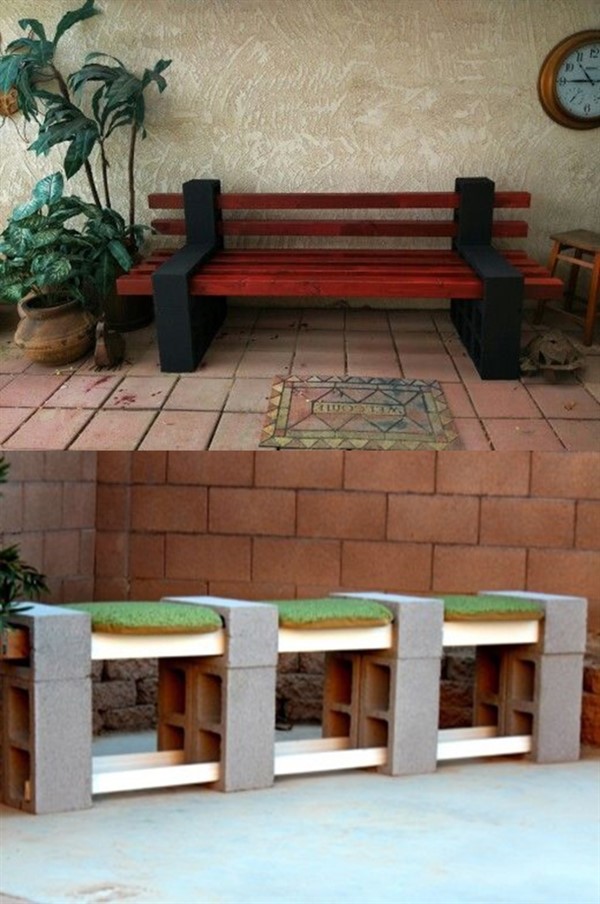 Cinder Block Bench: Easy & Simple DIY Ideas